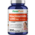 NusaPure Niacinamide 1000mg 200 Veggie Capsules (Non-GMO, Vegan) Flush Free NusaPureBuy Supplements Australia