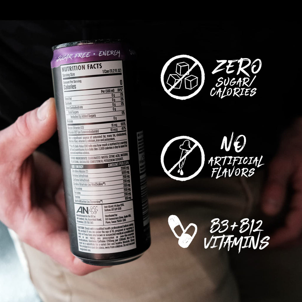 ABE Energy + Performance Sugar Free Energy Drink - All Black Everything Drink ABE all black everythingBuy Supplements Australia