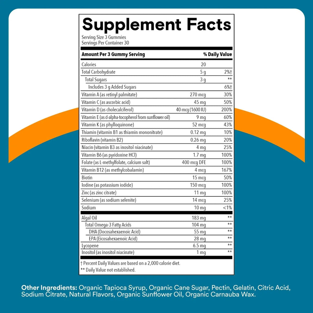 SmartyPants Men's Multivitamin Gummies - Improved Formula: Omega 3 (DHA/EPA), Methylfolate, Vitamin D3, C, Vitamin B12, B6, Vitamin A SmartyPants