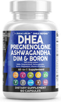 DHEA 200mg Supplement Pregnenolone 100mg for Men & Women with DIM Ashwagandha Boron 6mg Complex Calcium Magnesium Zinc 50mg Vitamin D3 5000 iu Hormone Support Capsules Pills - Made in USA 60 Ct Clean NutraceuticalsBuy Supplements Australia
