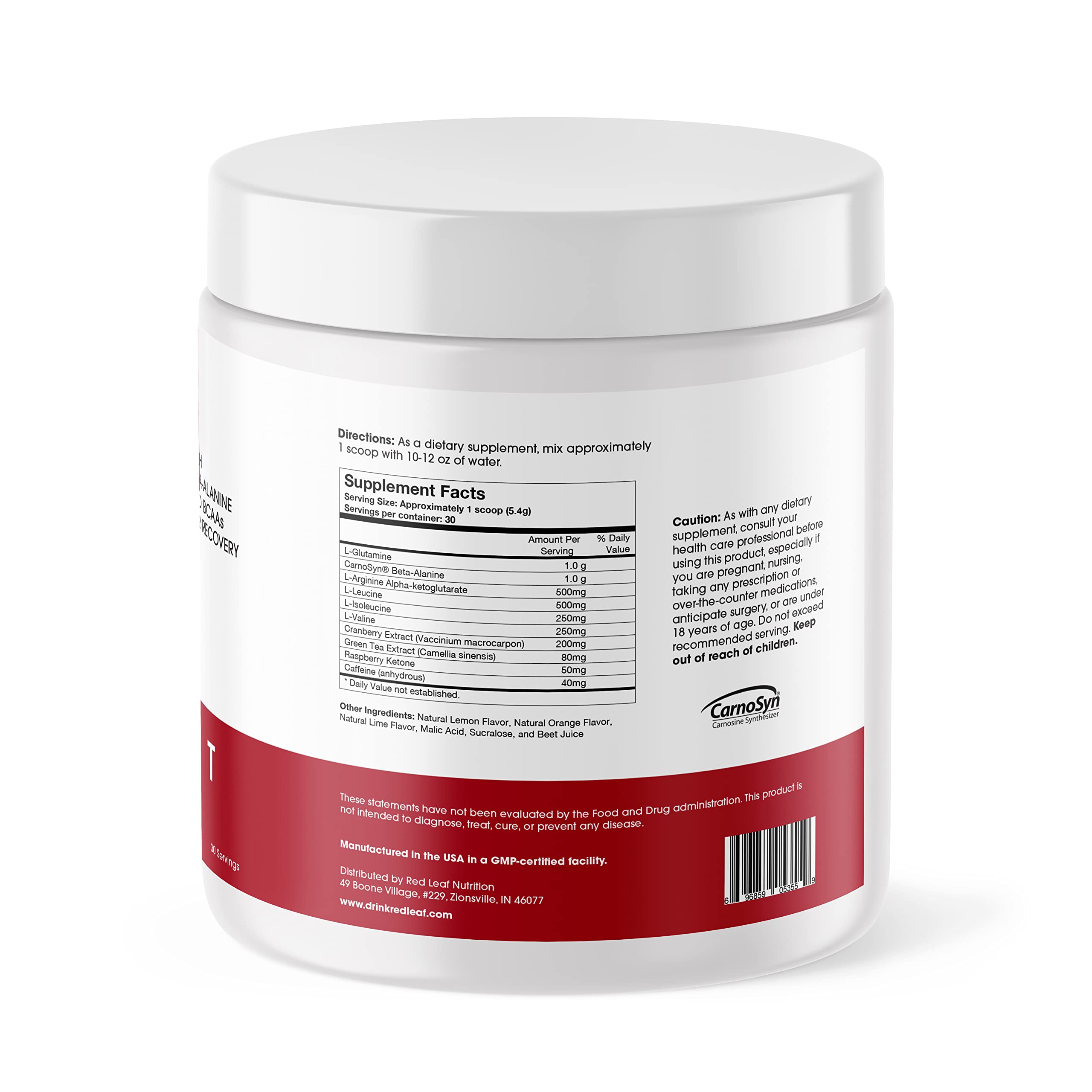 Red Leaf Pre Workout Energizer Powder, BCAA's, Beta-Alanine, Amino Acids and Green Tea Red LeafBuy Supplements Australia