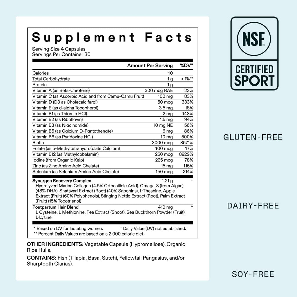 Nutrafol Postpartum Hair Growth Supplements, Clinically Tested for Visibly Thicker Hair and Less Shedding, Breastfeeding-friendly - 1 Month Supply NutrafolBuy Supplements Australia