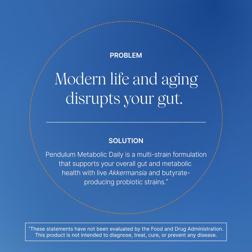 Pendulum Metabolic Daily - Multi-Strain Probiotic with Akkermansia muciniphila to Support Metabolism and Sustain Energy Levels - for Women and Men - 90 Capsules (1 Pack) PendulumBuy Supplements Australia