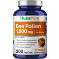 NusaPure Bee Pollen 1500mg 200 Veggie Caps (100% Vegetarian, Non-GMO, Vegan) Naturally Occurring Proteins, Aminoacids NusaPureBuy Supplements Australia