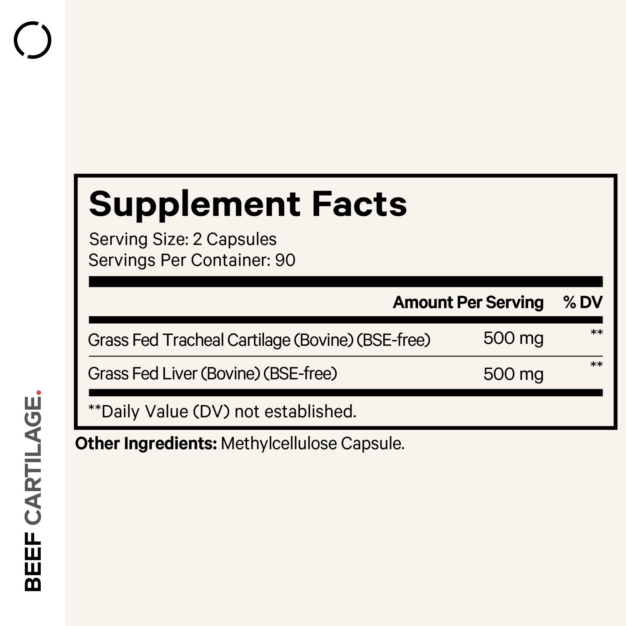 Codeage Grass Fed Beef Cartilage Supplement - Freeze Dried, Non-Defatted, Desiccated Beef Tracheal Bovine Cartilage & Liver Pills – Pasture Raised Argentina Beef Vitamins - Non-GMO -180 Capsules CodeageBuy Supplements Australia