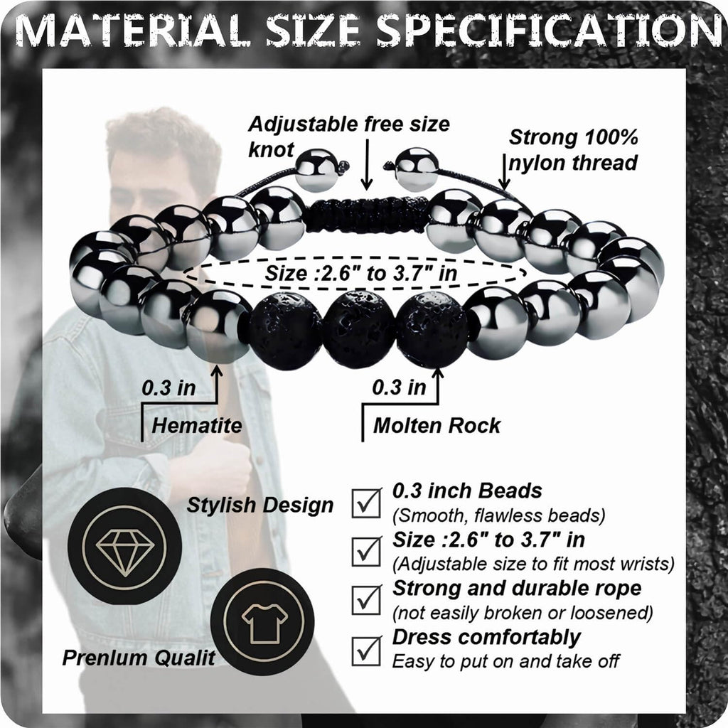 RENZHI-Magnetic Hematite Bracelet–Beaded Magnetic Bracelets for Men and Women RENZHIBuy Supplements Australia