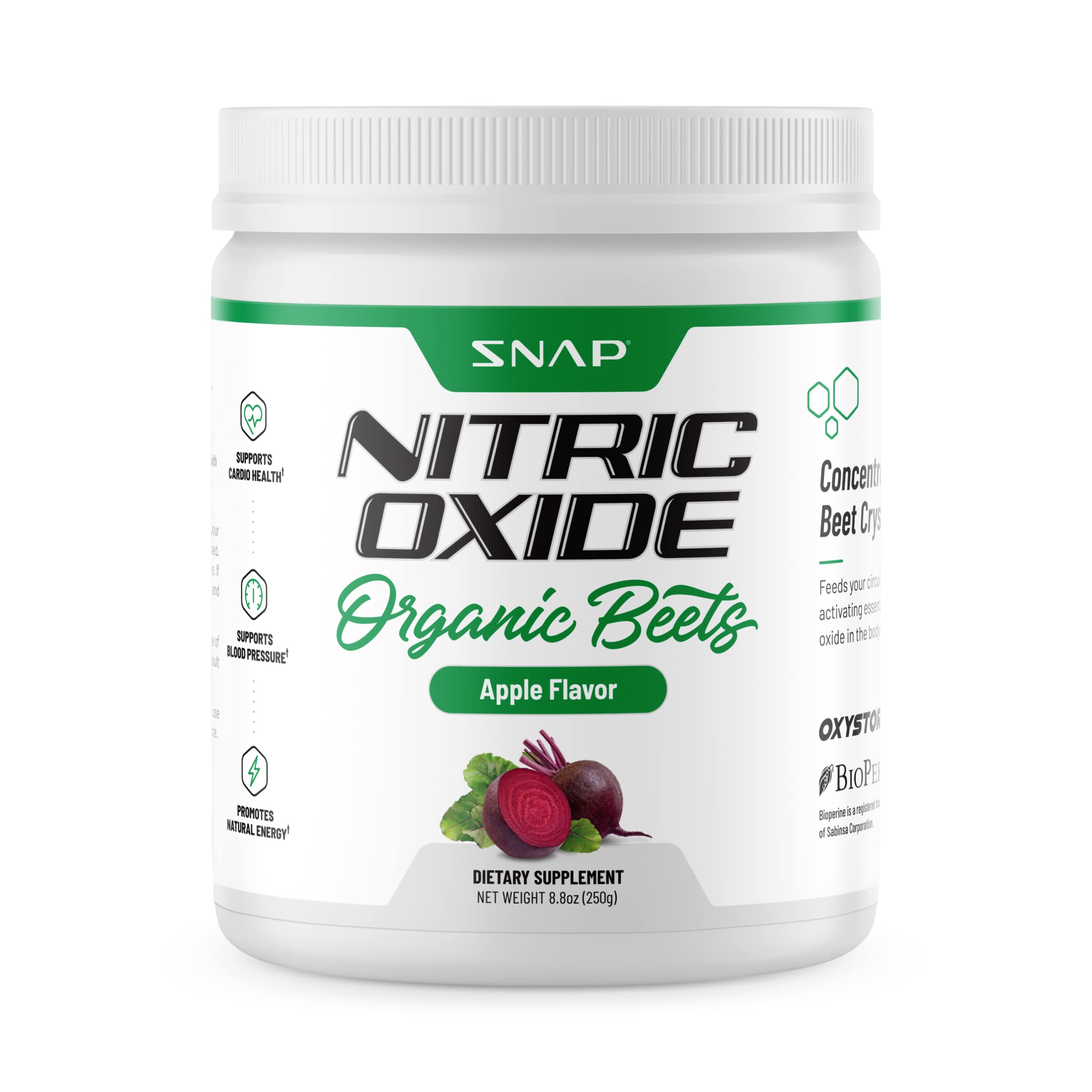 Snap Supplements USDA Organic Beet Root Powder, 3-in-1 Nitric Oxide Supplement
