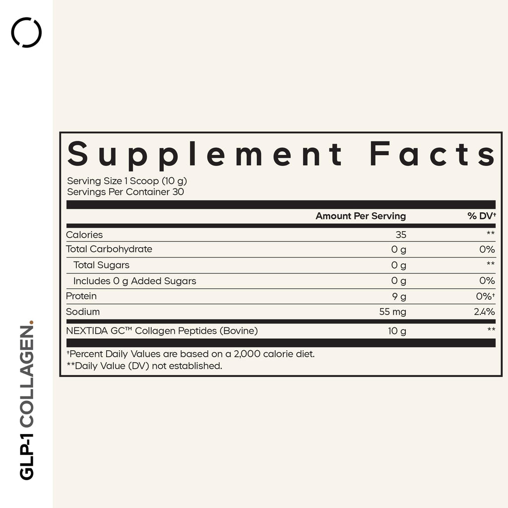 Codeage GLP-1 Collagen Powder Supplement - Nextida GC Collagen Peptides - GLP 1 Support - Hydrolyzed, Grass-Fed, Type I & III, Unflavored - Non-GMO, Gluten-Free, Dairy-Free - 10.58 Oz CodeageBuy Supplements Australia