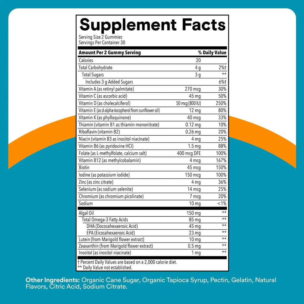 SmartyPants Teen Guy Multivitamin Gummies - Improved Formula: Omega 3 (DHA/EPA), Vitamin D3, C, Vitamin B12, B6, A, K & Zinc SmartyPantsBuy Supplements Australia