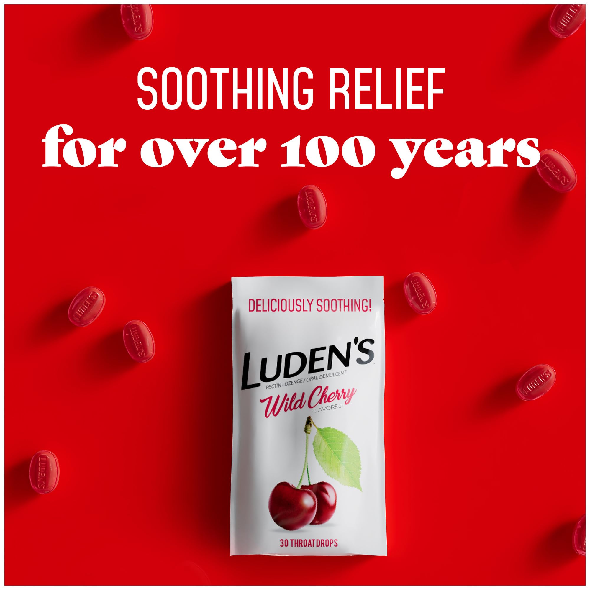 Luden's Sore Throat Relief Lozenges for Minor Everyday Irritation & Dry Mouth, Wild Cherry Flavored Drops, 30 Count Luden's buy supplements Au