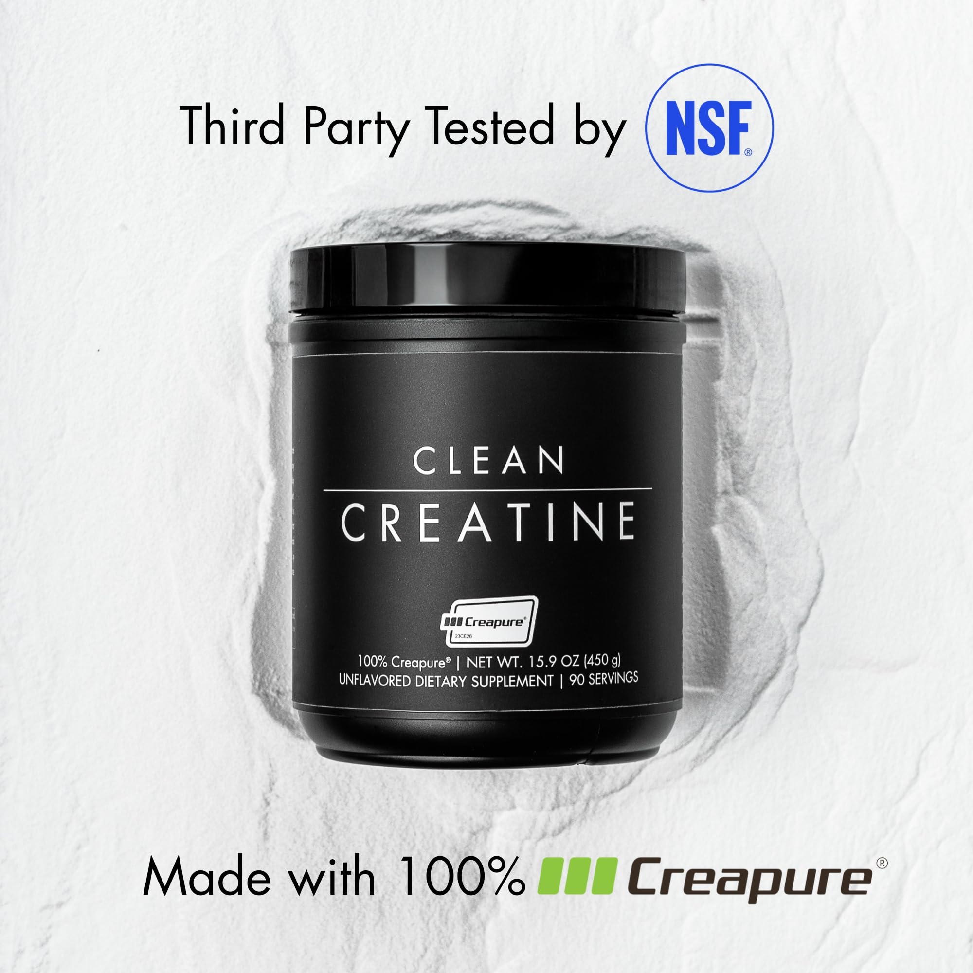 CLEAN Creatine - 100% Creapure® Creatine Monohydrate Powder for Muscle Health, Performance and Cognitive Support | 3rd Party Certified by NSF | 90 Servings | Unflavored | Vegan, Keto, and Gluten-Free CLEANBuy Supplements Australia