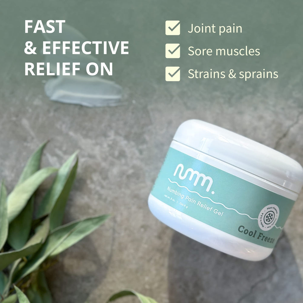 numm Cool Pain Relief Gel – Instant Cold Therapy for Joint & Muscle Pain, Strain & Soreness – Menthol Cream 8oz – Vegan, Alcohol-Free Cooling Relief for Post-Workout Recovery numm.Buy Supplements Australia