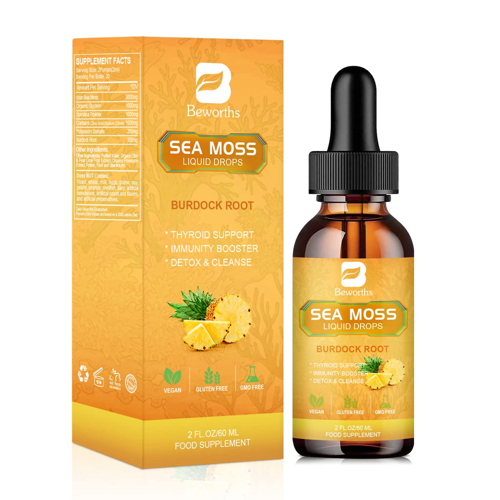 B BEWORTHS Sea Moss Liquid Drops - Organic Irish Sea Moss Gel with Burdock Root B BEWORTHSBuy Supplements Australia