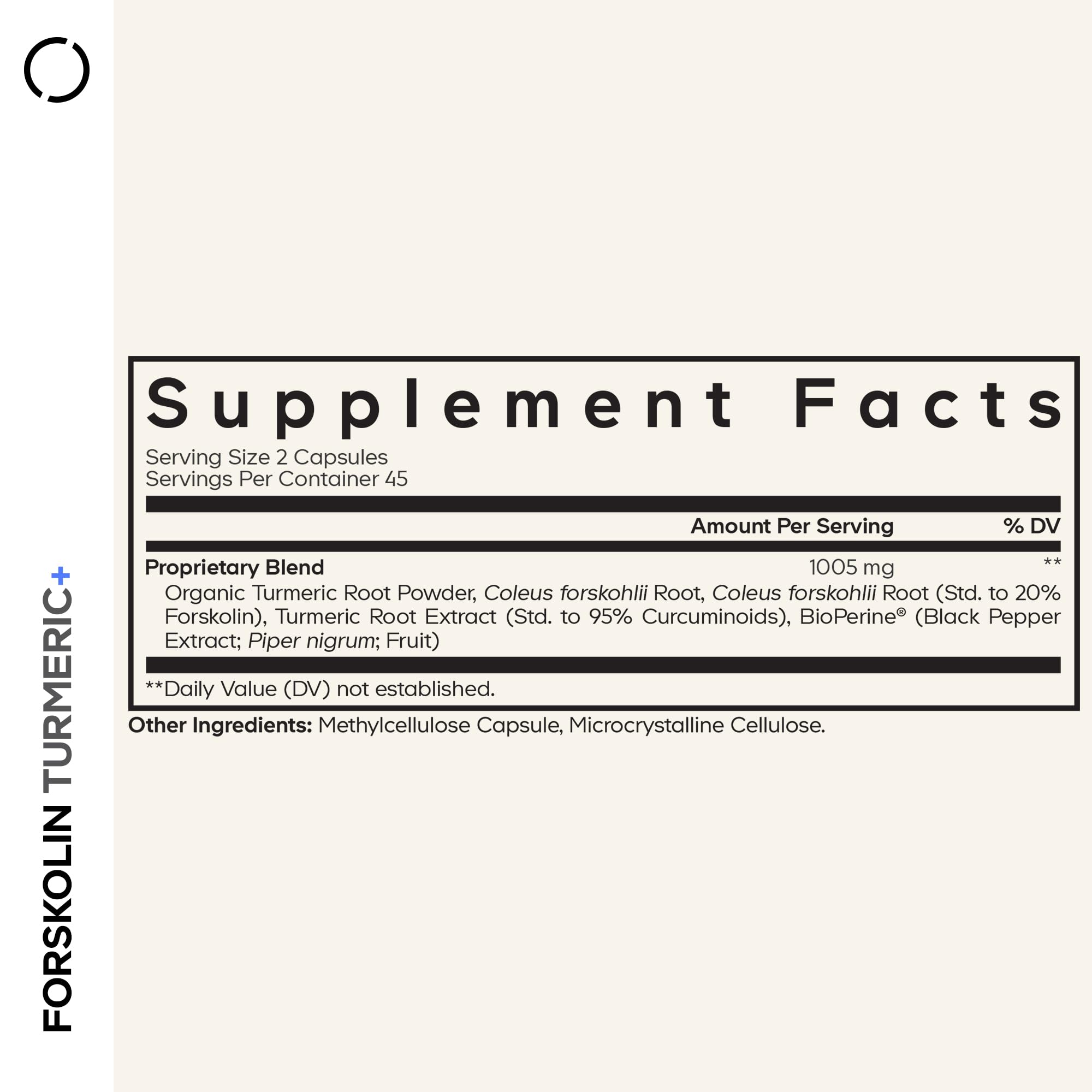 Codeage Forskolin, Pure Forskolin Coleus + Organic Turmeric Root Powder, 95% Curcuminoids + Bioperine Black Pepper - 20% Standardized Coleus Forskohlii Supplement - Non-GMO - 90 Capsules CodeageBuy Supplements Australia
