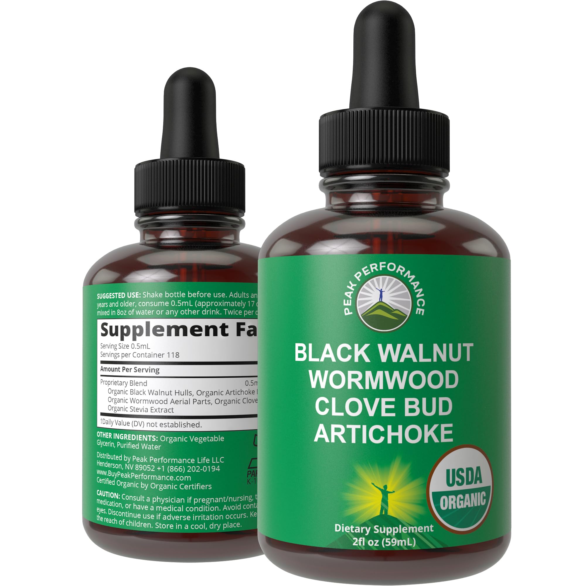 USDA Organic Wormwood Black Walnut Clove Drops Cleanse for Humans. Sugar Free Supplement for Intestinal Cleanse, Detox Support for Adults and Kids. with Artichoke and Clove Bud. Kosher, No GMOs Peak PerformanceBuy Supplements Australia