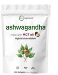 Micro Ingredients Ashwagandha Supplements | 300 Coconut MCT Oil Softgels with Black Pepper for Better Absorption | Potent Root Extract | Non-GMO Micro IngredientsBuy Supplements Australia