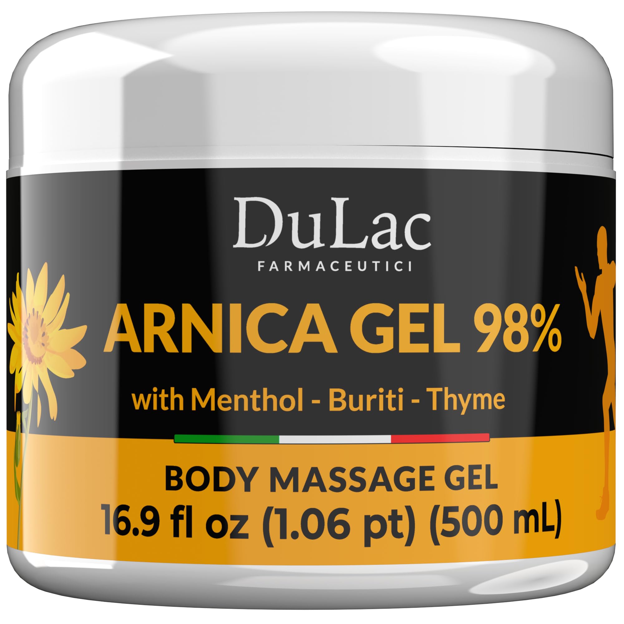 Dulac Arnica Body Massage Gel – Water-Based Cosmetic Massage Gel with Arnica Montana, Fast-Absorbing Lightweight Texture, Non-Greasy Feel, Dermatologically Tested, 16.9 fl oz DULÀC FARMACEUTICI 1982Buy Supplements Australia