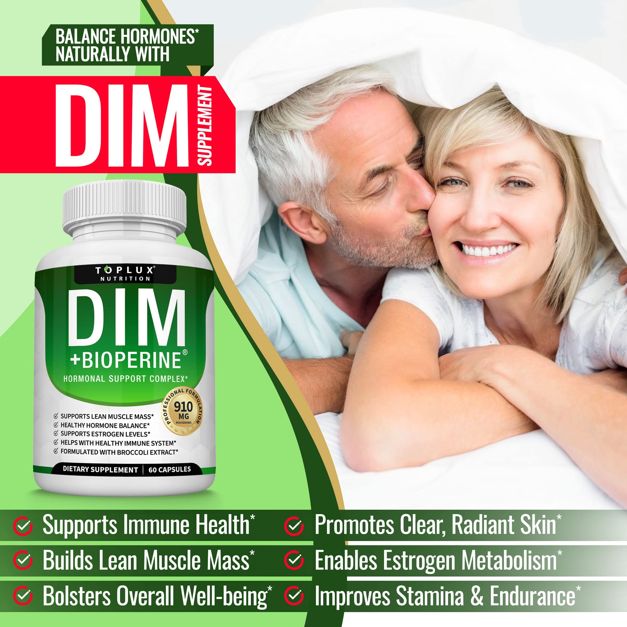 Dim Supplement 910 mg Plus BioPerine Complex - Diindolylmethane to Support Hormone Balance TopluxBuy Supplements Australia