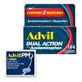 Advil Dual Action With Acetaminophen And Ibuprofen (2 Dose Equivalent) For 8 Hour Pain Relief, Coated 144 Ct Caplets And 2 Ct. Sample Of Advil PM AdvilBuy Supplements Australia