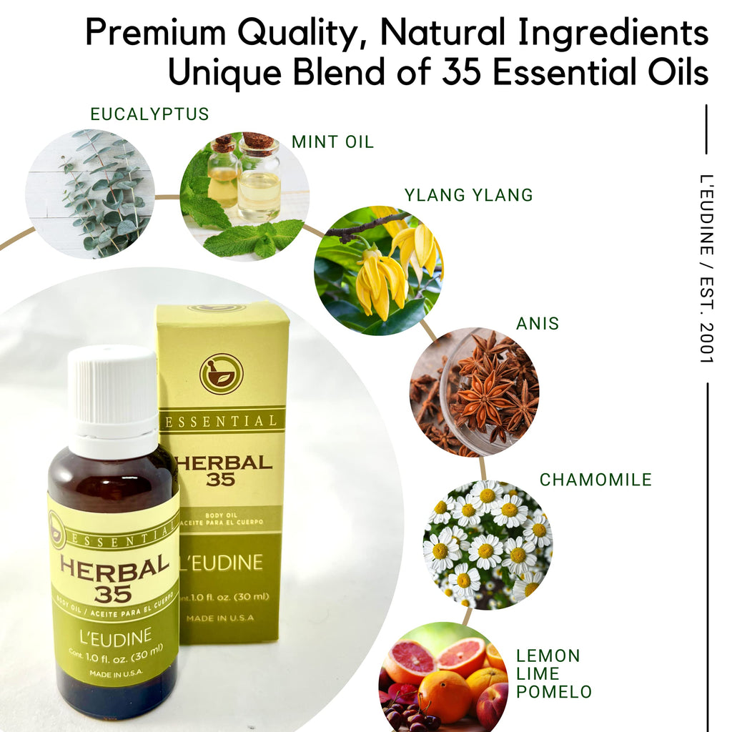 L'eudine Herbal 35 Essential Oil, Soothing and Calming Eucalyptus Essential Oil, Powerful Blend L'eudineBuy Supplements Australia