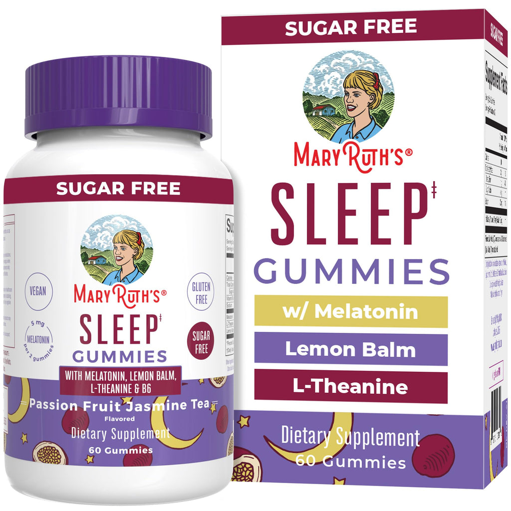MaryRuth Organics Melatonin 5mg Sleep Gummy with L-Theanine | Lemon Balm | Vitamin B6 | Sugar-Free | Relaxation | Vegan | Non-GMO | Gluten Free | 60 Count MARYRUTH'SBuy Supplements Australia