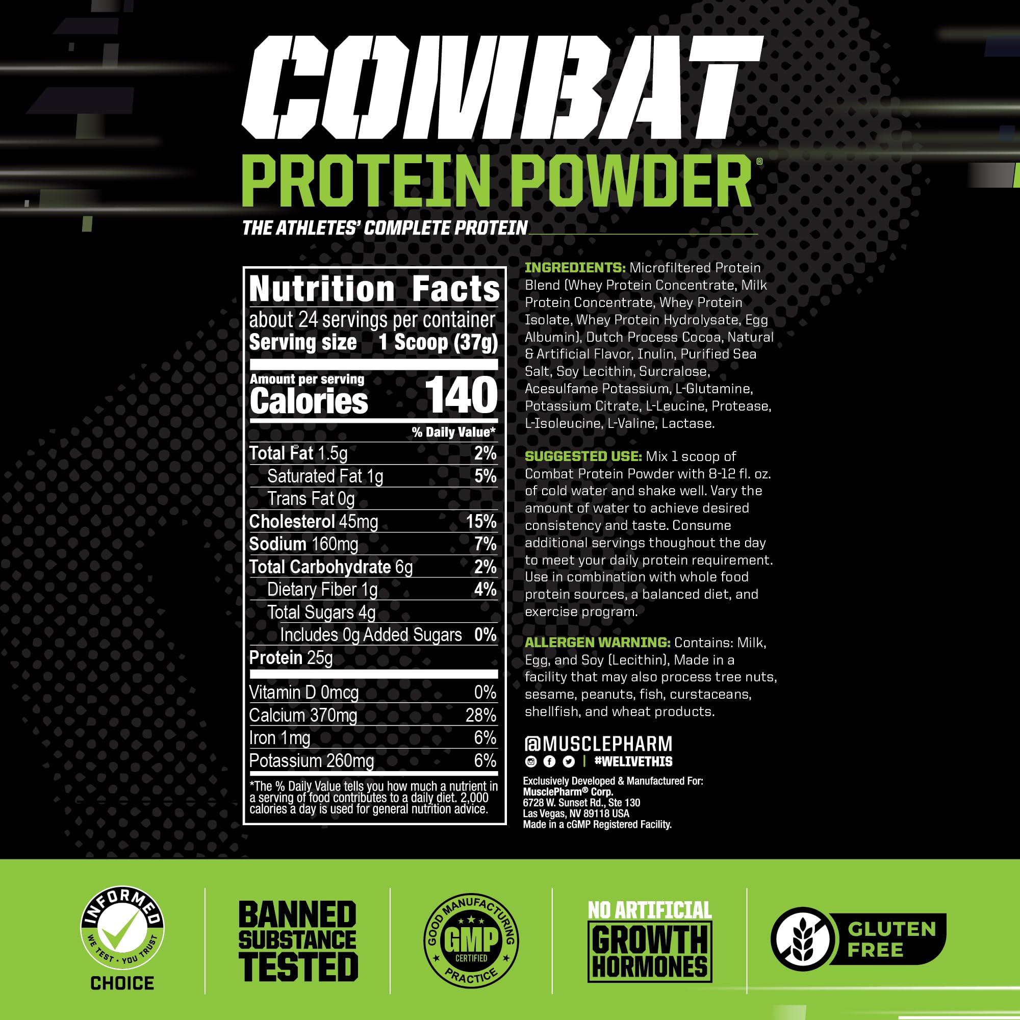 Muscle Pharm Combat Protein Powder, Fuels Muscles for Productive Workouts, 5 Protein Muscle PharmBuy Supplements Australia