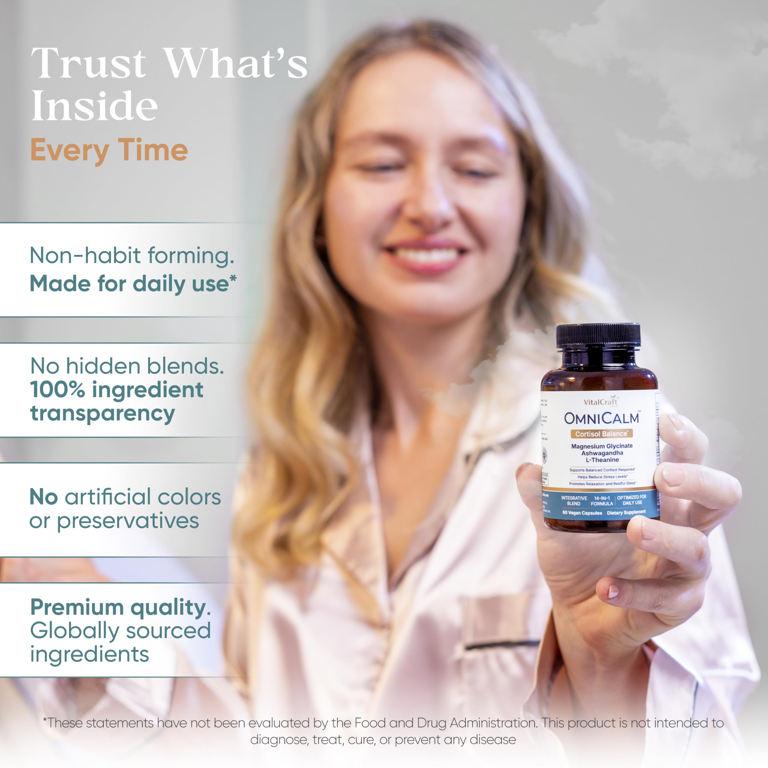 VITALCRAFT LABS OmniCalm Cortisol Supplements for Women & Men | Stress Relief & Sleep Support with Magnesium & Ashwagandha, L Theanine | 14-in-1 Cortisol Reducer, Manager, Detox – USA VITALCRAFT LABSBuy Supplements Australia