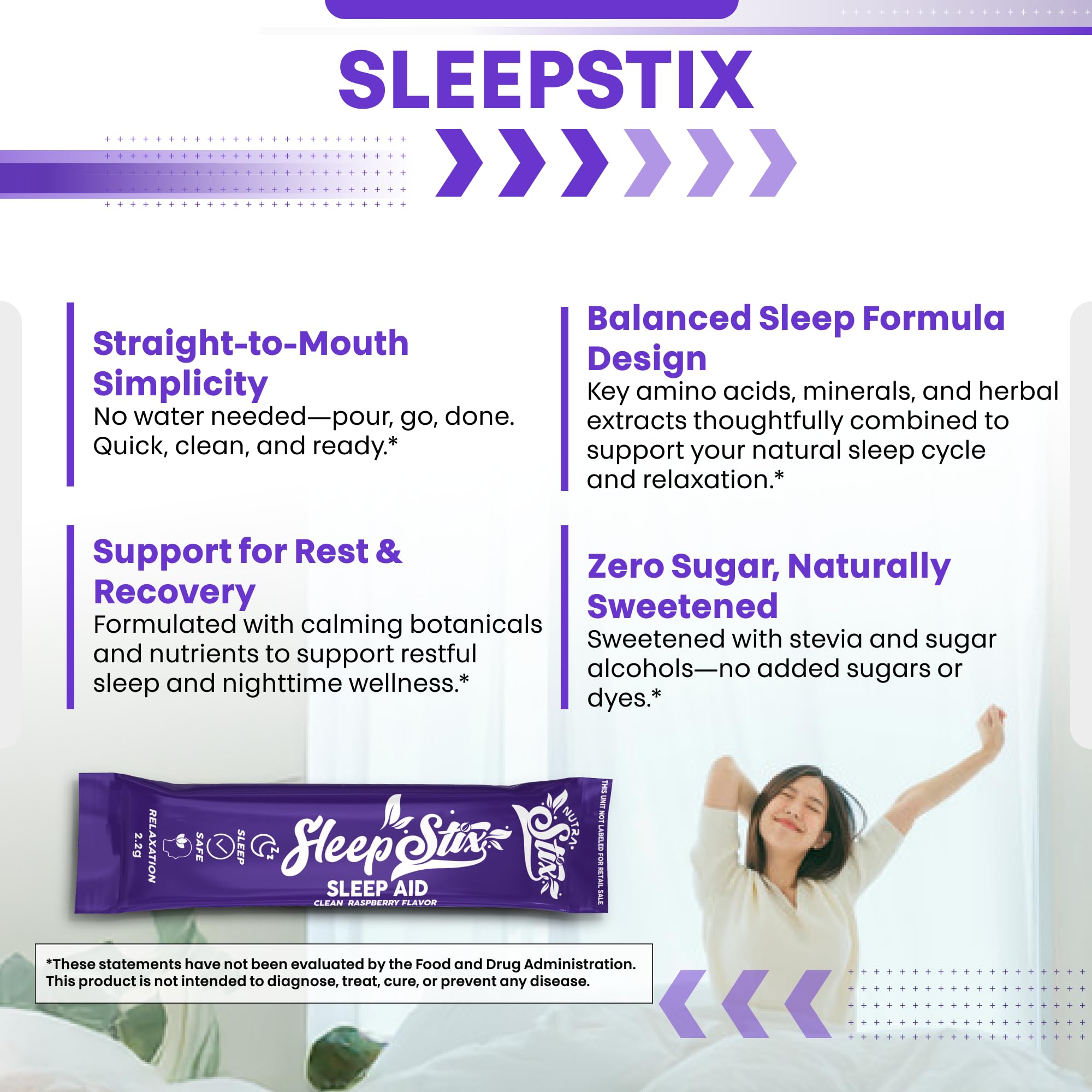 Sleep Aid Melatonin Powder Tryptophan Glycine Valerian Root Magnesium For Sleep Lemon Balm L Theanine Magnesium Glycinate Zinc Sleep Aid Myo Inositol GABACalm B6 5 HTP Stress Relief 20 Stix Clean NutraceuticalsBuy Supplements Australia
