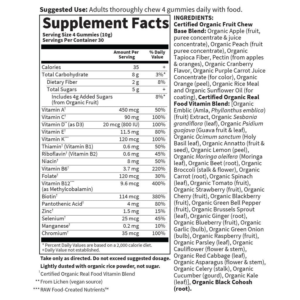 Garden of Life Organics Women 40+ Gummy Vitamins - Berry - Certified Organic, Non-GMO, Vegan, Kosher Complete Multi - Methyl B12, C & D3 Garden of LifeBuy Supplements Australia