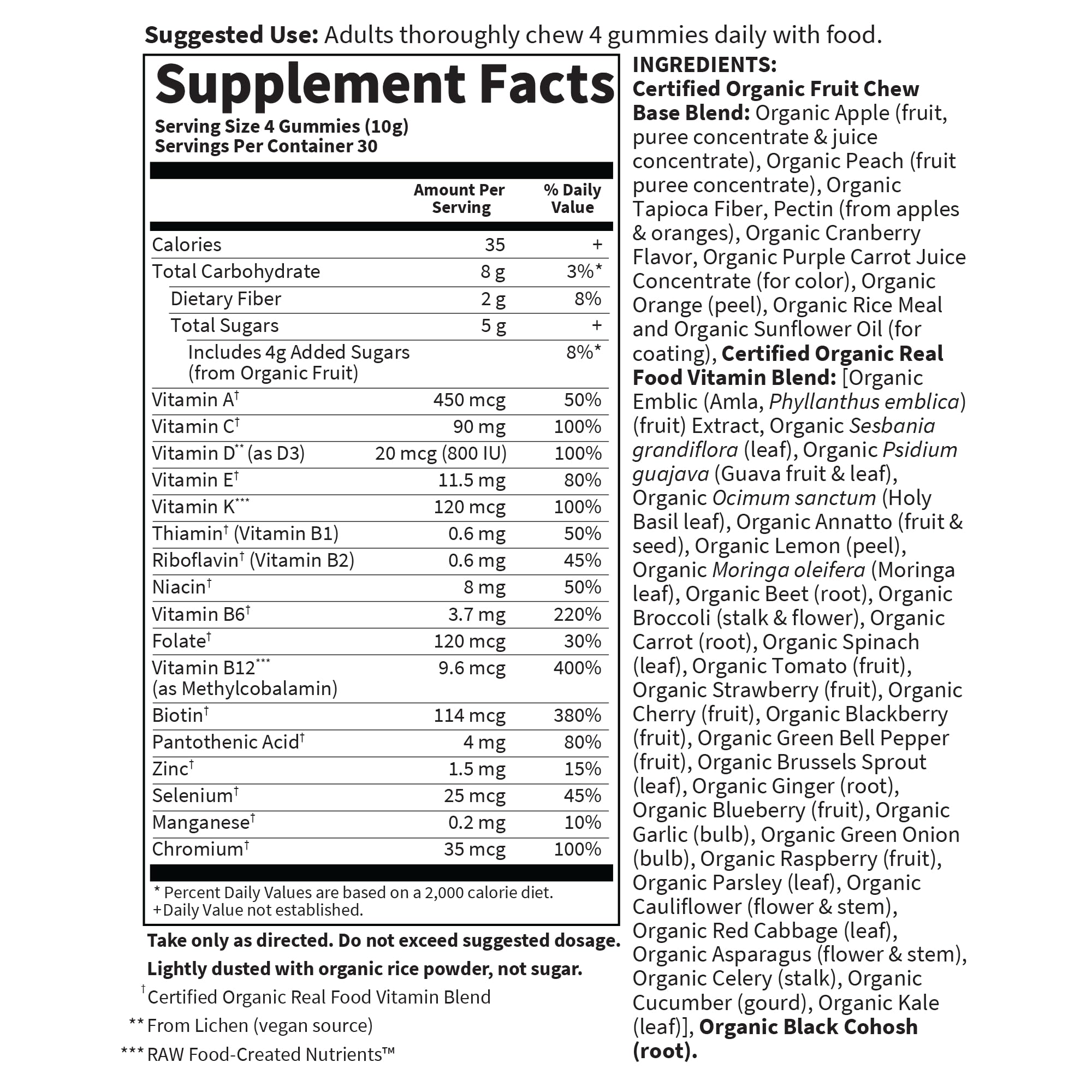 Garden of Life Organics Women 40+ Gummy Vitamins - Berry - Certified Organic, Non-GMO, Vegan, Kosher Complete Multi - Methyl B12, C & D3 Garden of LifeBuy Supplements Australia