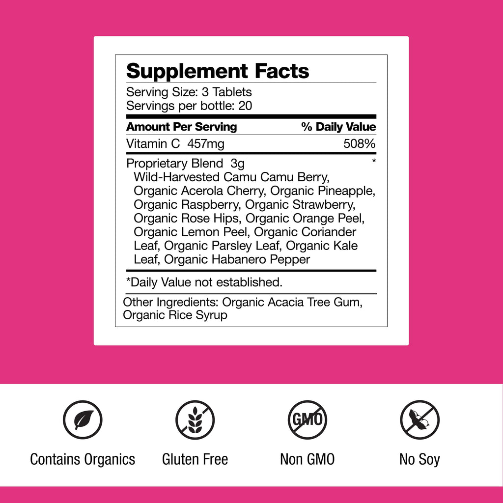 Dr. Schulze's Super-C Plus - Vitamin C Supplement for Immune Support - Skin Health & Antioxidant Support - High-Potency Formula - Plant-Based Superfood - Gluten-Free & Vegan - 60 Count (20 Servings) Dr. Schulze'sBuy Supplements Australia