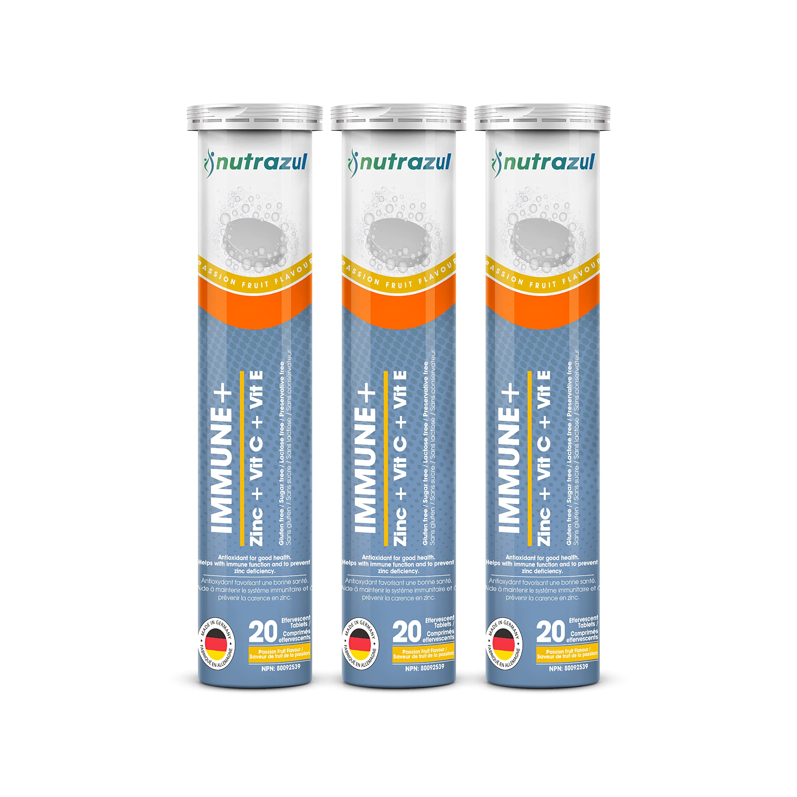 nutrazul Immune+ Effervescent Tablets, Vitamin C, Vitamin E & Zinc Supplement, Supports Overall Wellness with a VIT C, VIT E & Zinc Blend nutrazulBuy Supplements Australia