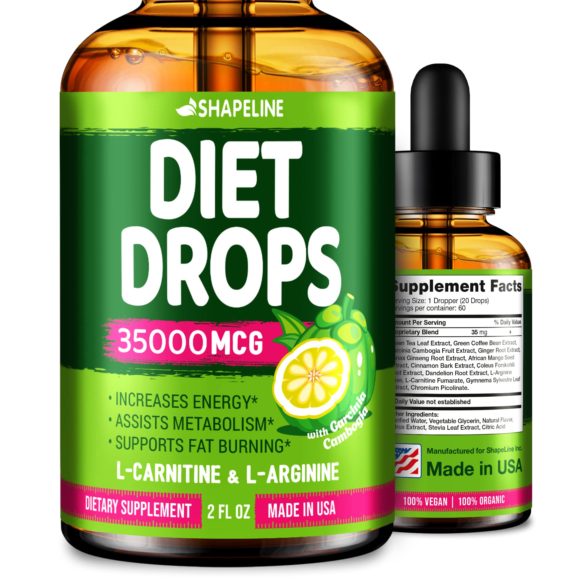 SHAPELINE Weight Loss Drops - Diet Drops 1 Fl Oz & 2 Fl Oz - Made in The USA - Appetite SHAPELINEBuy Supplements Australia