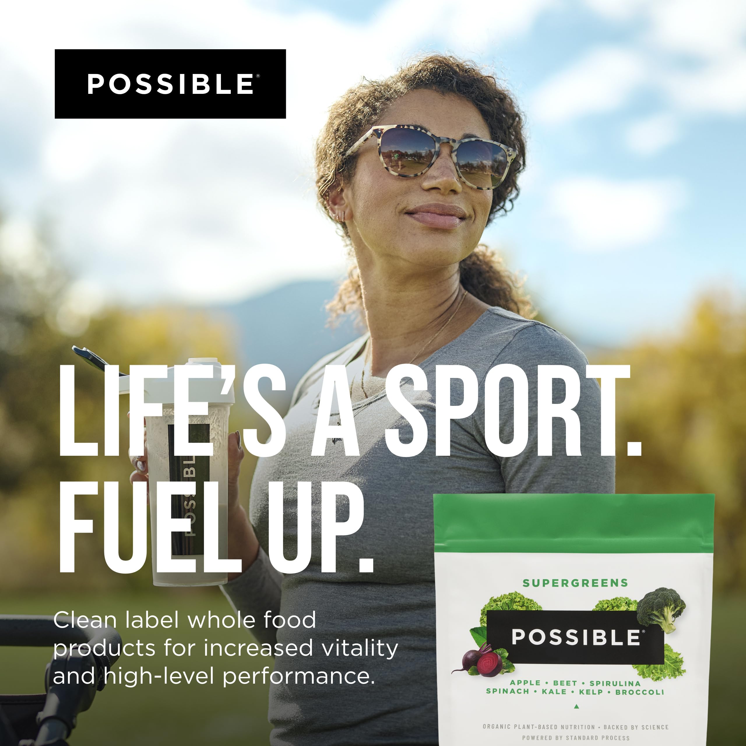 Possible SuperGreens - Potent Superfoods Blend - Plant-Based Antioxidant Support - Greens Powder Supplement & Drink Mix - Non-GMO, Vegan & Gluten-Free - SuperGreens (30 Servings) PossibleBuy Supplements Australia