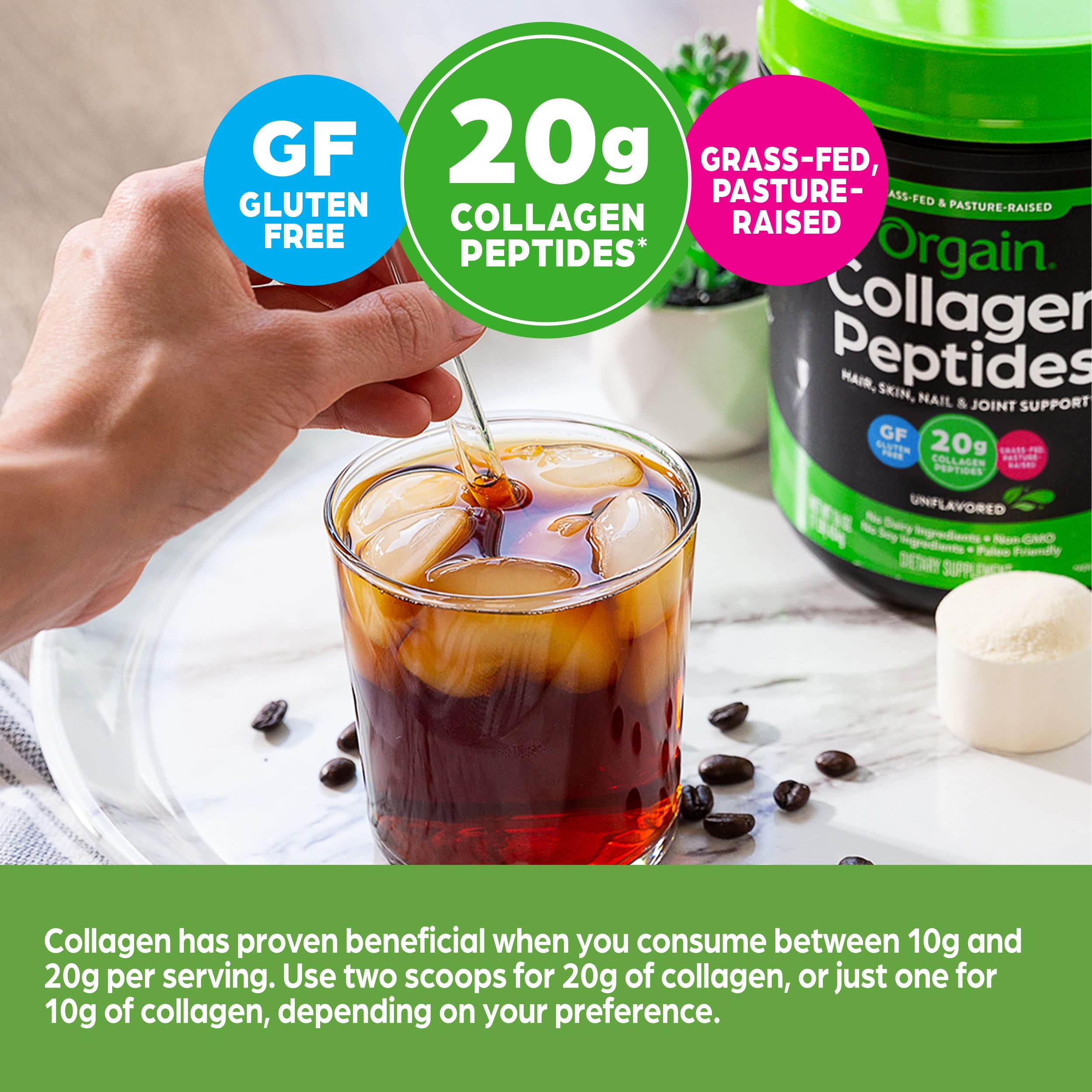 Orgain Hydrolyzed Collagen Peptides Powder, 20g Grass Fed Collagen - Hair, Skin, Nail OrgainBuy Supplements Australia