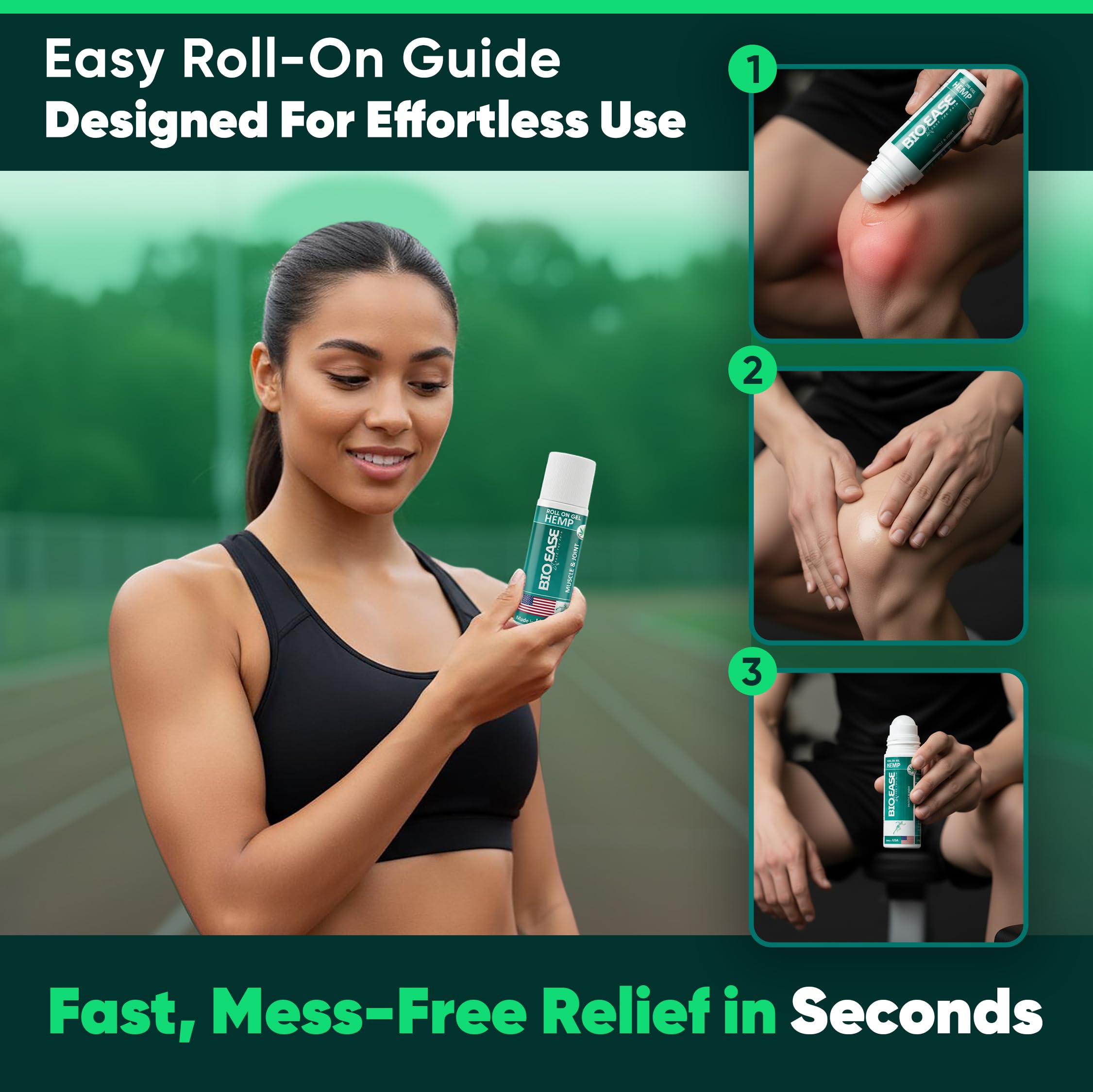BioXPressEase Fast-Acting Hemp Pain Relief Roll On - Highly Effective, Cool & Topical Pain Relief Extra Strength for Muscle, Joint, & Back – Easy Roll On Maximum Strength - Made in USA BIOXPRESSEASEBuy Supplements Australia