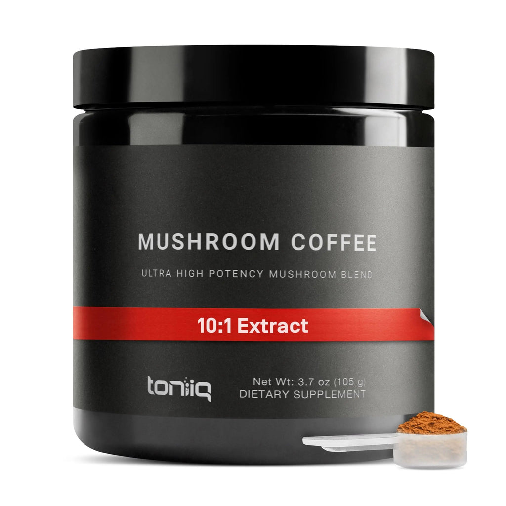 Mushroom Coffee - Ultra High Potency 10:1 Concentrated Extract - Colombian Sourced Beans with 10 Mushroom Blend, Lion's Mane & Cordyceps - Rich & Functional Coffee Alternative - Third-Party Lab Tested Toniiq buy supplements Au