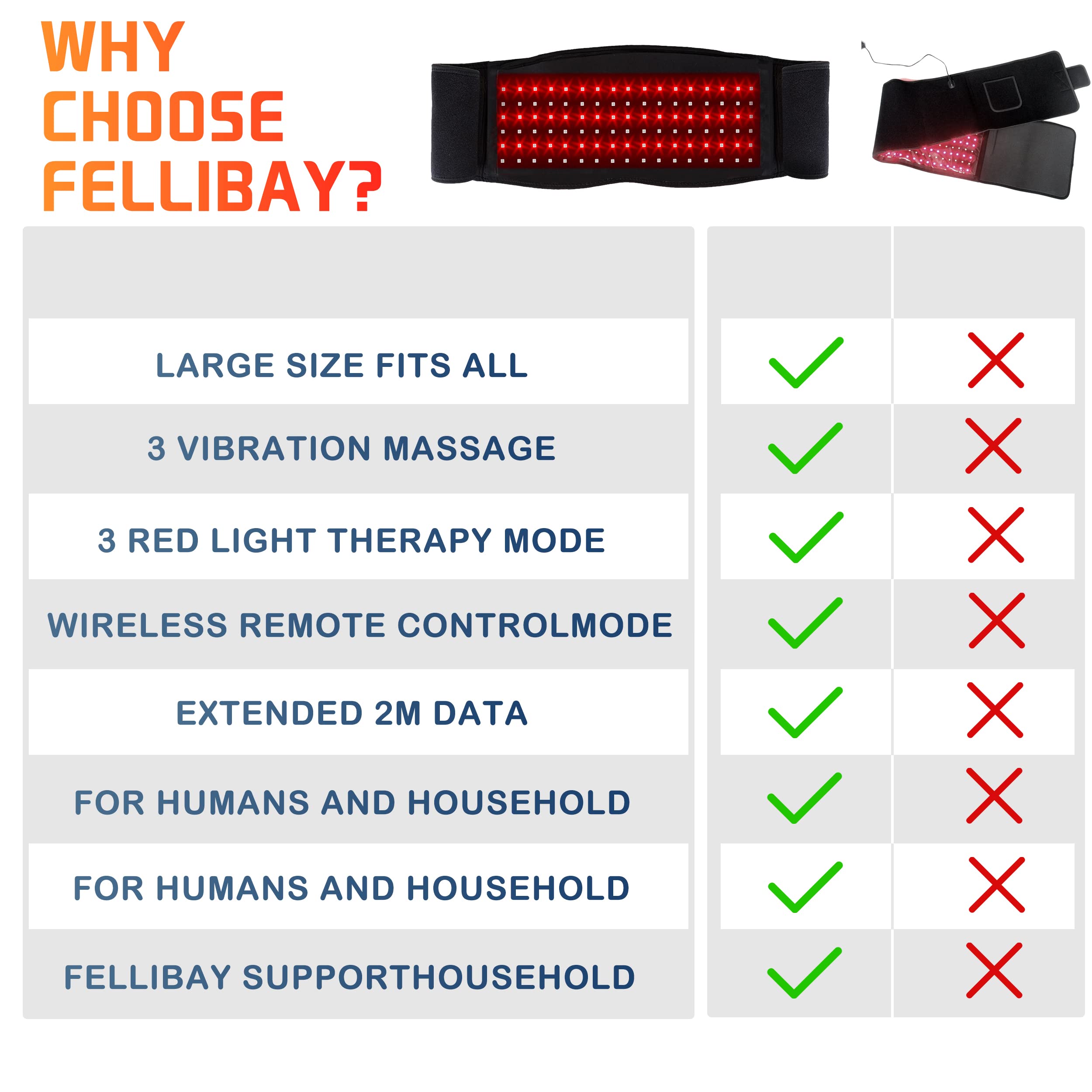 Infrared Red Light Therapy Belt:LED Lamp Vibration Near Body Pain Relief Device Wrap Red FellibayBuy Supplements Australia