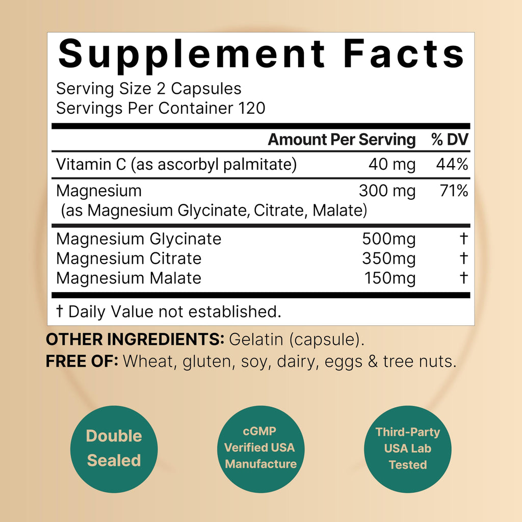 NatureBell Magnesium Complex for Women & Men 1,000mg Per Serving – 240 Capsules – Triple Magnesium Complex with Glycinate, Citrate & Malate – Chelated & Purified – Non‑GMO, Filler Free NatureBell buy supplements Au