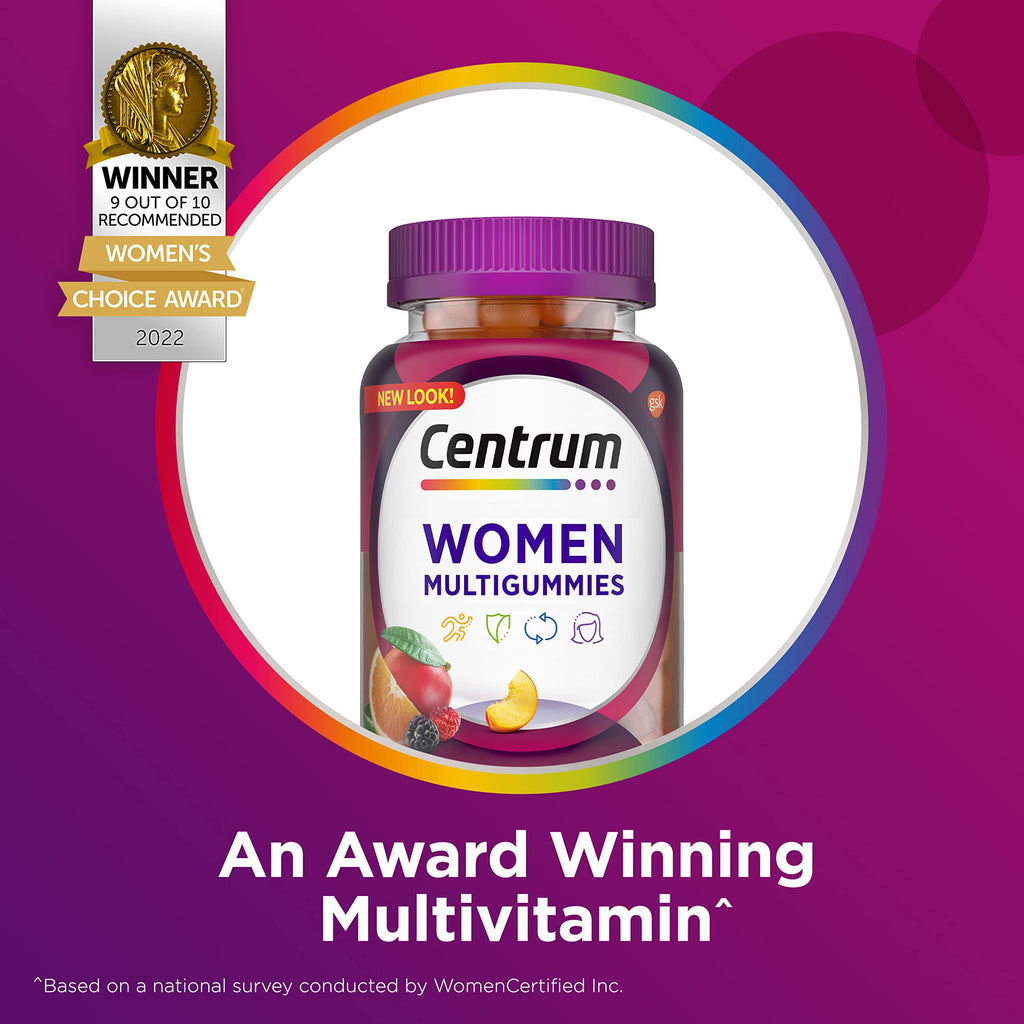 Centrum MultiGummies Gummy Multivitamin for Women, Multivitamin/Multimineral Supplement with Vitamin D3, B and Antioxidants CentrumBuy Supplements Australia