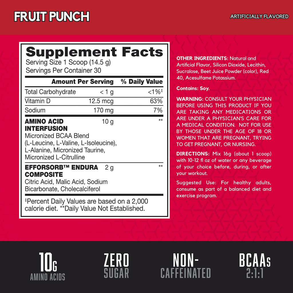 BSN Amino X Muscle Recovery & Endurance Powder with BCAAs, Intra Workout Support, 10 Grams of Amino Acids, Keto Friendly, Caffeine Free, Flavor: Fruit Punch, 30 servings (Packaging May Vary) BSNBuy Supplements Australia