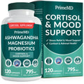 5-in-1 Cortisol Supplement for Women and Men with Ashwagandha for Calmness, Focus, and Adrenal Support Supplements with Shilajit Extract, Magnesium Glycinate, Probiotics (120 ct) (Pack of 1) PrimeMDBuy Supplements Australia