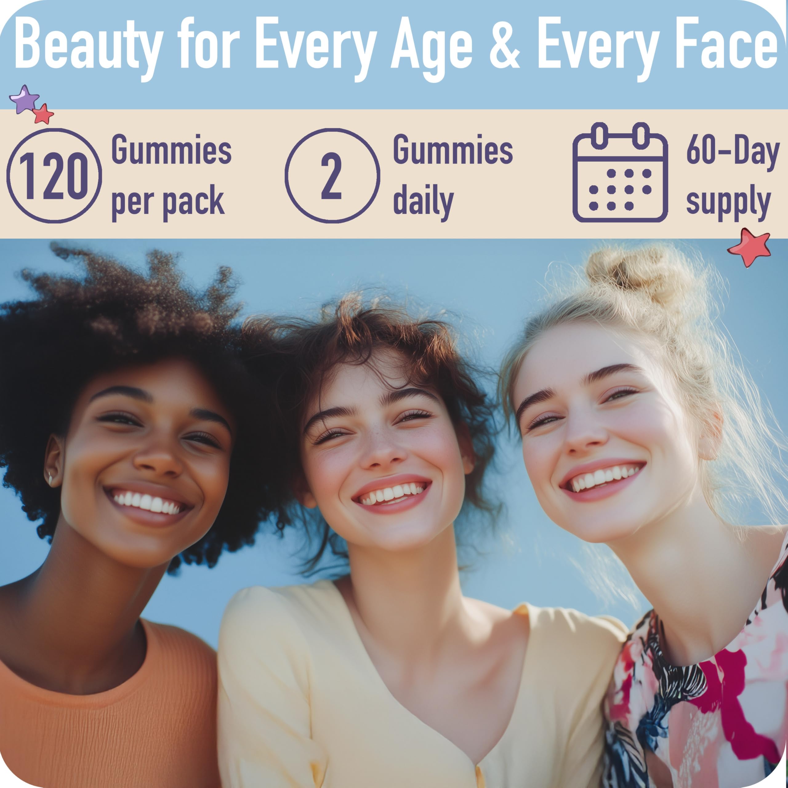 Collagen Peptides Gummies for Women – Biotin, Zinc, Vitamin D3 – 120 Count – Hydrolyzed Collagen Gummy Complex – Hair, Skin & Nails Support – Sugar-Free, Halal, Lactose-Free, Strawberry Cream Flavor ad hocBuy Supplements Australia