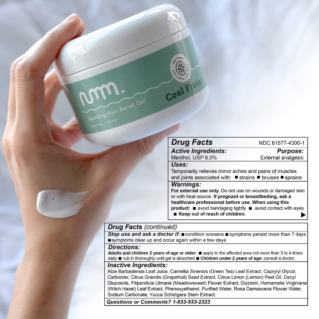 numm Cool Pain Relief Gel – Instant Cold Therapy for Joint & Muscle Pain, Strain & Soreness – Menthol Cream 8oz – Vegan, Alcohol-Free Cooling Relief for Post-Workout Recovery numm.Buy Supplements Australia