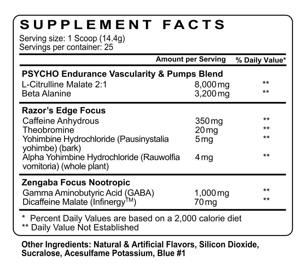Psycho Pharma New Perfect Powders with Zengaba Energy Feel Good Focus #1 Strongest Psycho PharmaBuy Supplements Australia
