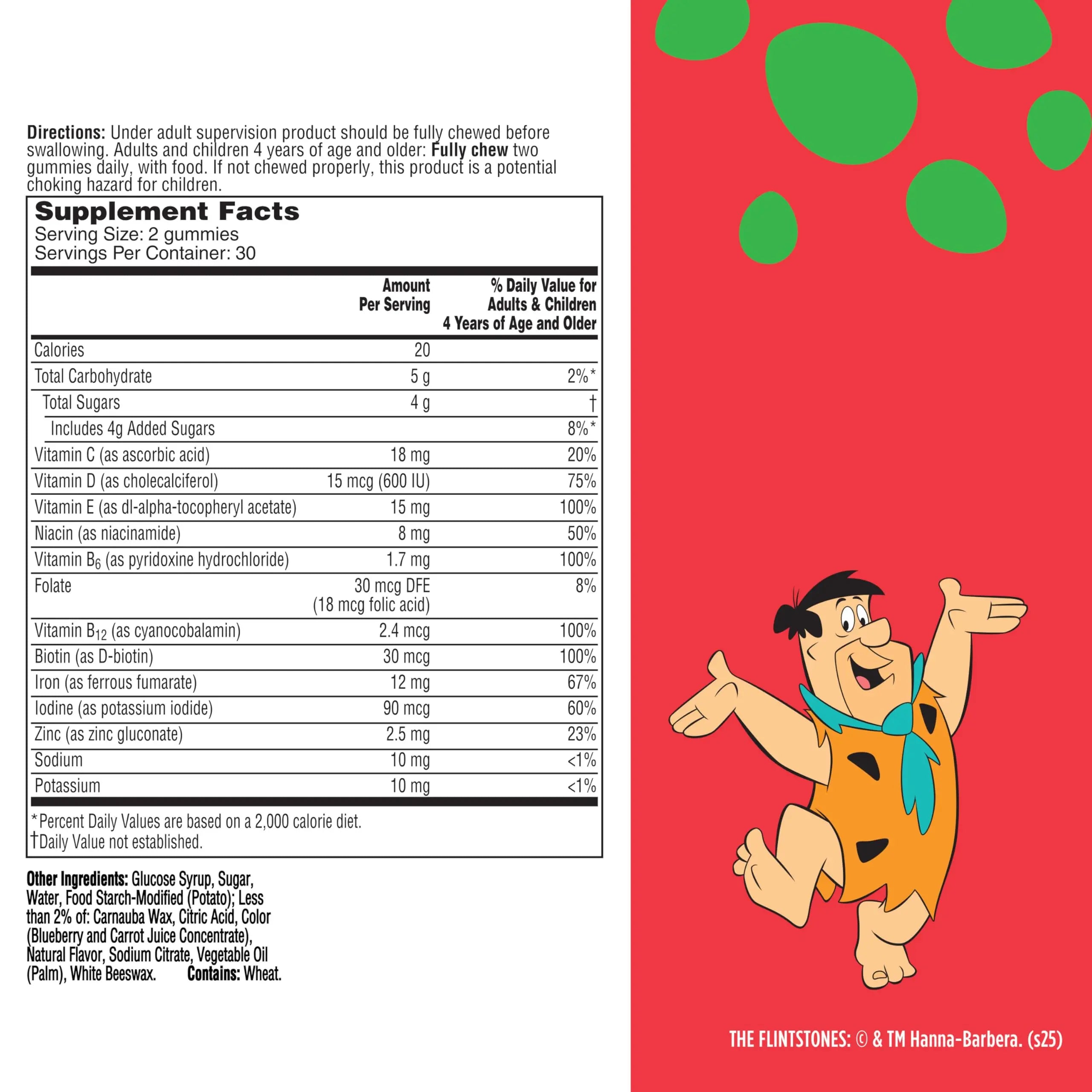 Flintstones Vitamins for Picky Kids + Iron, Kids Multivitamin Gummies with Vitamin C, D, E, B6 and Iron, Gummy Vitamins, Grape Flavored, 60 Gummies Flintstones VitaminsBuy Supplements Australia