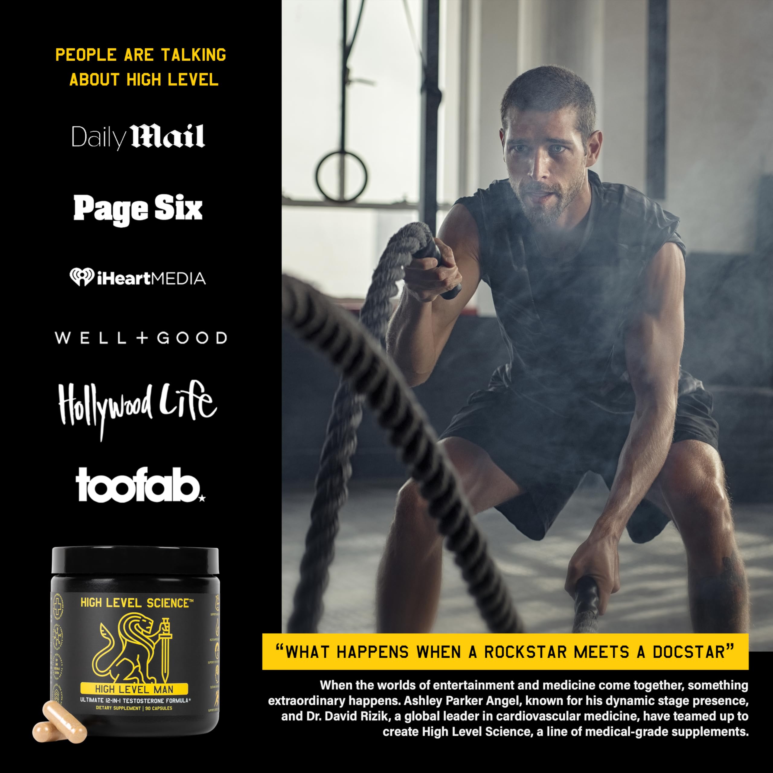 High Level Man | 12-in-1 Testosterone & Vitality Formula for Men | Tongkat Ali, DIM, Tribulus, Ashwagandha, Fenugreek, Zinc & Maca, & More | Energy, Strength, Performance Support Science High LevelBuy Supplements Australia