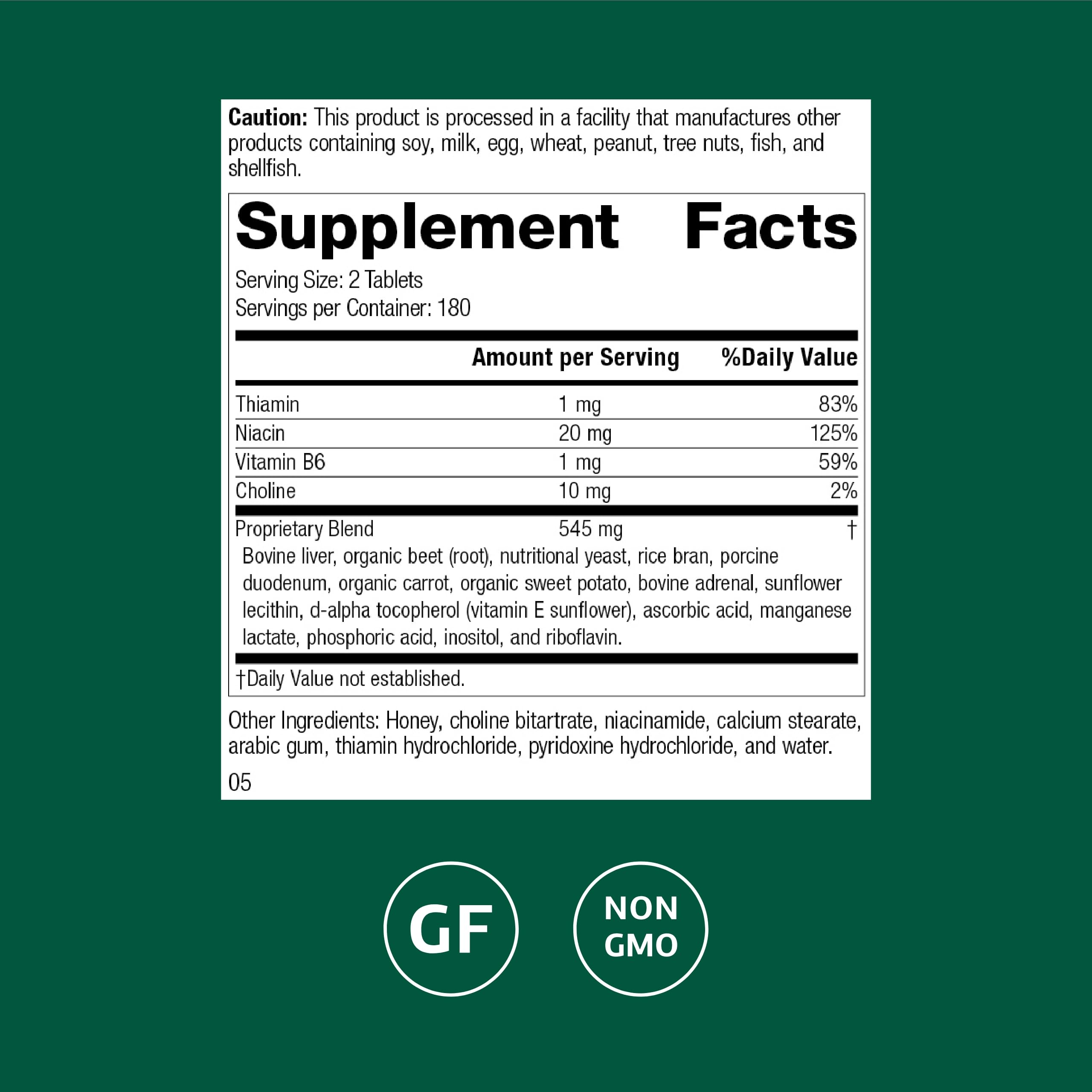 Standard Process Cataplex B-GF - Supports Nervous System Health - B Vitamins for Energy & Heart Support - Aids Energy During Physical Activity - Gluten-Free, Non-Soy & Non-Dairy - 360 Tablets Standard Process Inc.Buy Supplements Australia