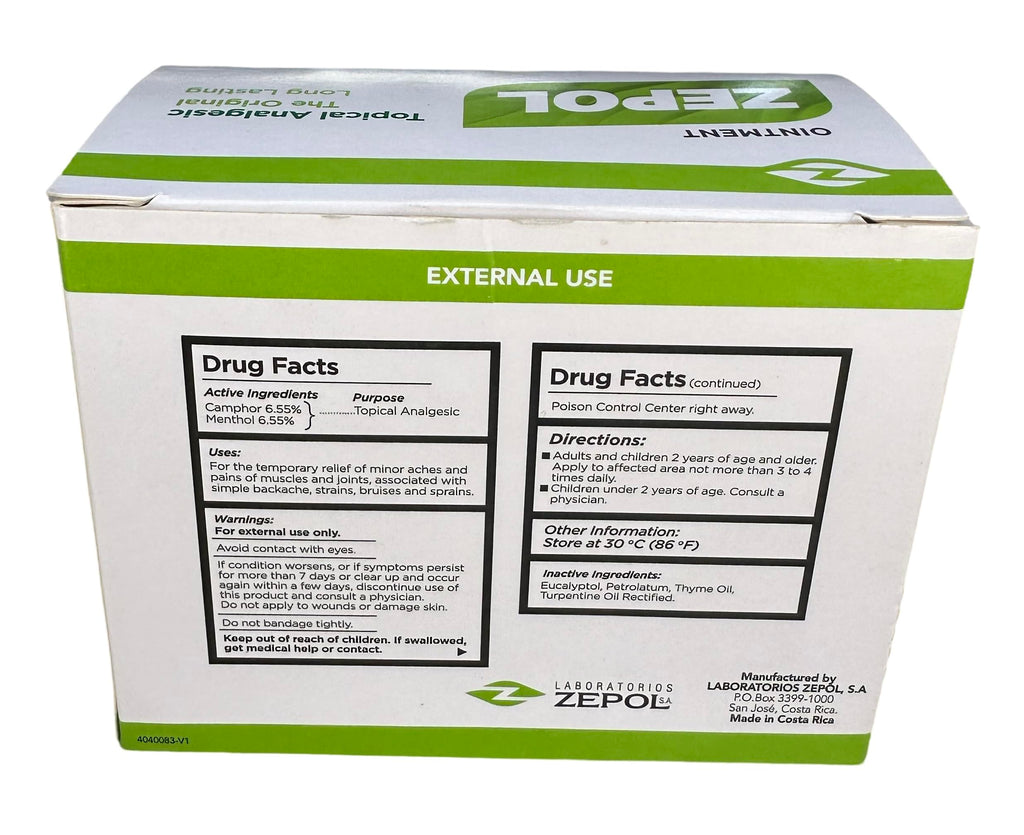 Zepol Original - Long-Lasting Topical Analgesic Ointment for Muscles, Joints, Backache, Sprains, and Strains - Pack of 12 Cans, 0.35 oz Each ZepolBuy Supplements Australia