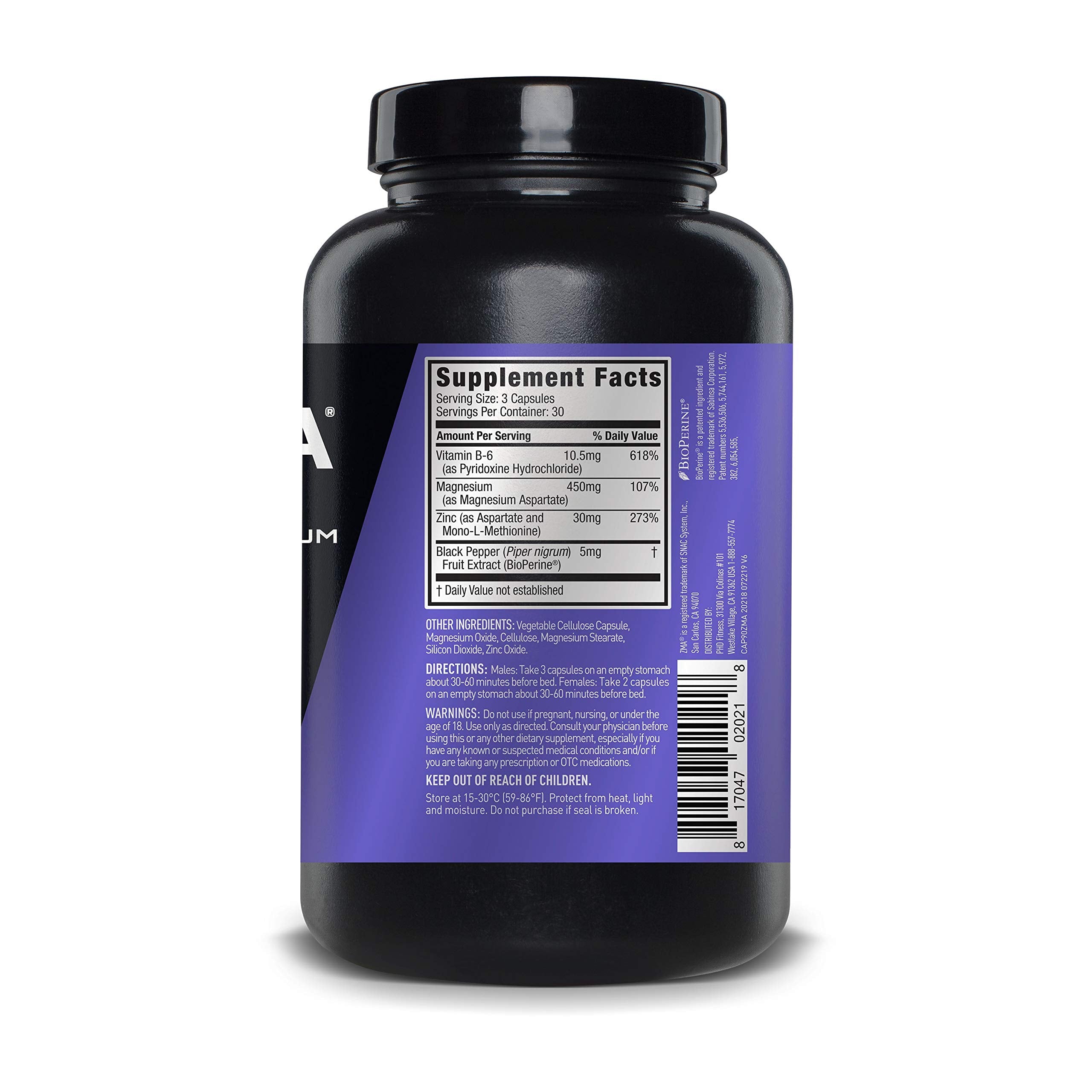 ZMA JYM, Zinc & Magnesium Supplement - Zinc, Magnesium and Vitamin B6, YM Supplement Science, 90 Vegetarian Capsules
